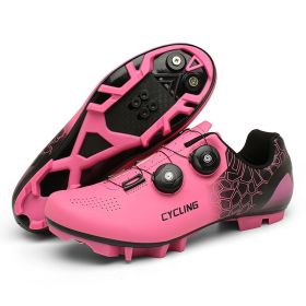 Mtb Cycling Shoes Men Mountain Bike Footwear Women Bike Boots Road Speed Bicycle Sneaker Flat Cleat SPD Riding Racing Sneakers (Color: pink mtb, size: 45)