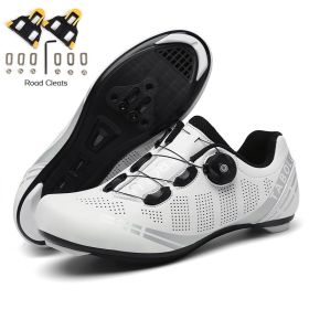 Road Bike Shoes Men Cycling Sneaker Mtb Cleat Shoes Flat Speed Sneakers Women Racing Bicycle Sneaker Mountain Biking Boots Spd (Color: white road, size: 42)