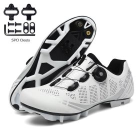 Road Bike Shoes Men Cycling Sneaker Mtb Cleat Shoes Flat Speed Sneakers Women Racing Bicycle Sneaker Mountain Biking Boots Spd (Color: white mtb, size: 44)