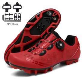 Road Bike Shoes Men Cycling Sneaker Mtb Cleat Shoes Flat Speed Sneakers Women Racing Bicycle Sneaker Mountain Biking Boots Spd (Color: red mtb, size: 40)