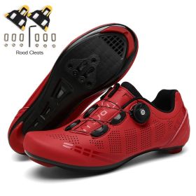 Road Bike Shoes Men Cycling Sneaker Mtb Cleat Shoes Flat Speed Sneakers Women Racing Bicycle Sneaker Mountain Biking Boots Spd (Color: red road, size: 37)