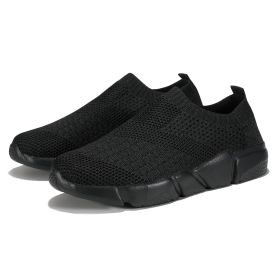 Summer Women Vulcanized Casual Shoes Women Sock Sneakers Slip On Flats Shoes Women's Loafers Walking Shoes Femme Tenis Size 42 (Color: Black, size: 11)