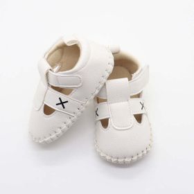 Baby Solid Color Soft Leather Toddler Shoes Sandals In Summer (Size/Age: Insole Length 13.00 cm, Color: White)