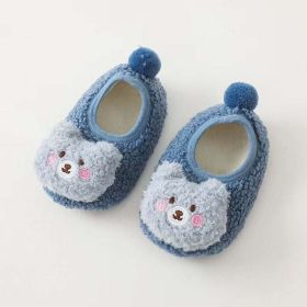 Baby 3D Cartoon Bear Patched Pattern Non-Slip Warm Shoes (Size/Age: Insole Length 13.00 cm, Color: Blue)