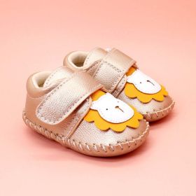 Baby Cartoon Bear Patched Pattern Soft Sole Toddler Shoes Indoor (Size/Age: Insole Length 13.00 cm, Color: Gold)