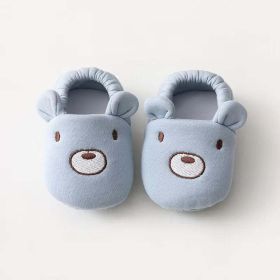 Baby Cartoon Animal Embroidered Graphic Cotton Filling Design Warm Toddle Shoes (Size/Age: Insole Length 13.00 cm, Color: Blue)