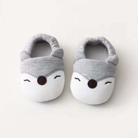 Baby Cartoon Animal Embroidered Graphic Cotton Filling Design Warm Toddle Shoes (Size/Age: Insole Length 12.00 cm, Color: Grey)