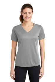 Sport-Tek Ladies PosiCharge RacerMesh V-Neck Tee LST340 (Color: Grey Heather, size: XXL)