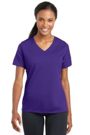 Sport-Tek Ladies PosiCharge RacerMesh V-Neck Tee LST340 (Color: Purple, size: 4XL)