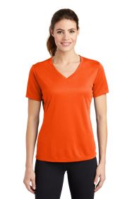 Sport-Tek Ladies PosiCharge RacerMesh V-Neck Tee LST340 (Color: Neon Orange, size: S)