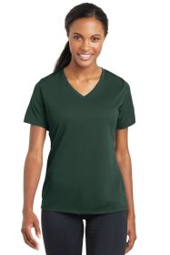 Sport-Tek Ladies PosiCharge RacerMesh V-Neck Tee LST340 (Color: Dark Forest Green, size: M)