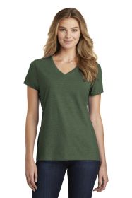 Port & Company Ladies Fan Favorite Blend V-Neck Tee LPC455V (Color: Forest Green Heather, size: M)