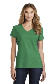 Port & Company Ladies Fan Favorite Blend V-Neck Tee LPC455V (Color: Athletic Kelly Green Heather, size: XL)