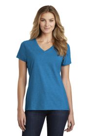 Port & Company Ladies Fan Favorite Blend V-Neck Tee LPC455V (Color: Sapphire Heather, size: 3XL)