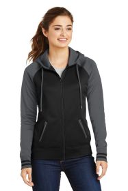 Sport-Tek Ladies Sport-Wick Varsity Fleece Full-Zip Hooded Jacket LST236 (Color: Black/ Dark Smoke Grey, size: XL)
