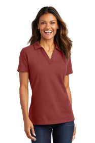 Port Authority Ladies C-FREE Cotton Blend Pique Polo LK867 (Color: Garnet, size: L)