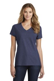 Port & Company Ladies Fan Favorite Blend V-Neck Tee LPC455V (Color: Team Navy Heather, size: XL)