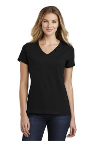 Port & Company Ladies Fan Favorite Blend V-Neck Tee LPC455V (Color: Jet Black, size: M)