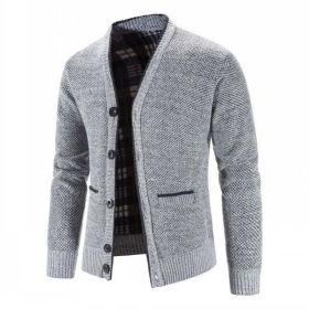 Sweaters Coats Men Winter Thicker Knitted Cardigan Sweatercoats Slim Fit Men's Knit Warm Sweater Jackets Men Knit Clothes (Color: Light Grey, size: XXXL)