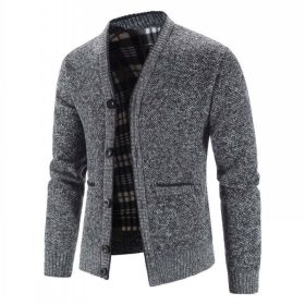 Sweaters Coats Men Winter Thicker Knitted Cardigan Sweatercoats Slim Fit Men's Knit Warm Sweater Jackets Men Knit Clothes (Color: dark gray, size: L)