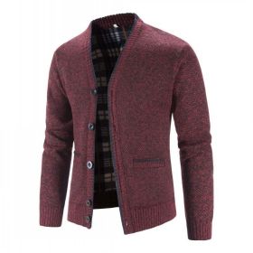 Sweaters Coats Men Winter Thicker Knitted Cardigan Sweatercoats Slim Fit Men's Knit Warm Sweater Jackets Men Knit Clothes (Color: Red, size: XXL)