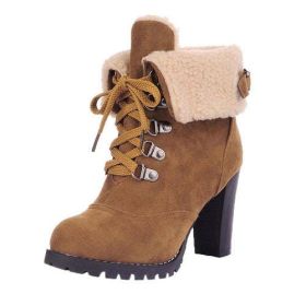 High Heel handmade Boots for Women Fashion PU Leather Pointed Toe Platform Heel Lace Up Shoes (Shoe Size: 38, Color: B)