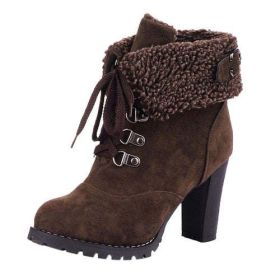 High Heel handmade Boots for Women Fashion PU Leather Pointed Toe Platform Heel Lace Up Shoes (Shoe Size: 40, Color: A)