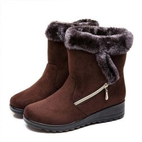 Women Snow Boots Women Winter Shoes Ladies (Shoe Size: 10.5, Color: Brown)