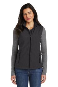 Port Authority Ladies Core Soft Shell Vest L325 (Color: Black Charcoal Heather, size: 4XL)