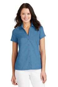Port Authority Ladies Textured Camp Shirt L662 (Color: Celadon, size: XXL)
