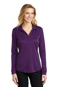 Port Authority Ladies Silk Touch Performance Long Sleeve Polo L540LS (Color: Bright Purple, size: XXL)