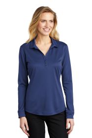 Port Authority Ladies Silk Touch Performance Long Sleeve Polo L540LS (Color: Royal, size: M)