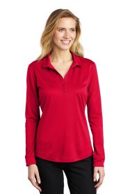Port Authority Ladies Silk Touch Performance Long Sleeve Polo L540LS (Color: Red, size: L)