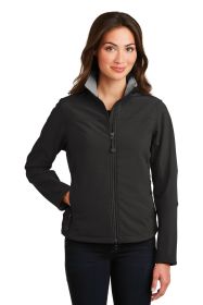 Port Authority Ladies Glacier Soft Shell Jacket L790 (Color: Black/ Chrome, size: 3XL)