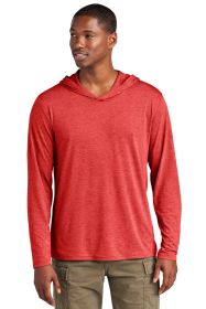 District Perfect Tri Long Sleeve Hoodie DM139 (Color: Red Frost, size: XS)