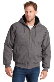 CornerStone Washed Duck Cloth Insulated Hooded Work Jacket CSJ41 (Color: Metal Grey, size: 3XL)