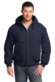 CornerStone Washed Duck Cloth Insulated Hooded Work Jacket CSJ41 (Color: Navy, size: 3XL)
