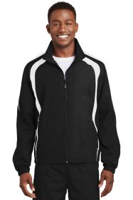 Sport-Tek Colorblock Raglan Jacket JST60 (Color: Black/ White, size: 4XL)