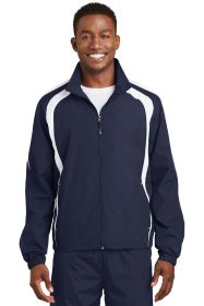 Sport-Tek Colorblock Raglan Jacket JST60 (Color: True Navy/ White, size: M)
