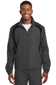 Sport-Tek Colorblock Raglan Jacket JST60 (Color: Graphite/ Black, size: 4XL)