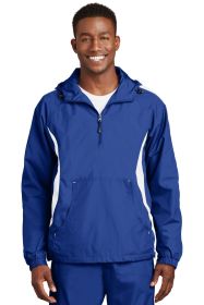 Sport-Tek Colorblock Raglan Anorak JST63 (Color: True Royal/ White, size: XS)
