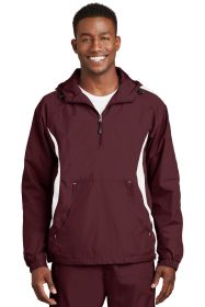 Sport-Tek Colorblock Raglan Anorak JST63 (Color: Maroon/ White, size: XS)