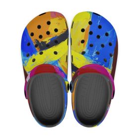 Adult Clog Shoes, Multicolor Abstract Illustration (size: Women-US5/EU37)