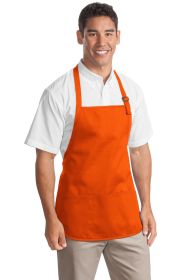 Port Authority Medium-Length Apron with Pouch Pockets A510 (Color: Orange, size: OSFA)