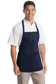 Port Authority Medium-Length Apron with Pouch Pockets A510 (Color: Navy, size: OSFA)