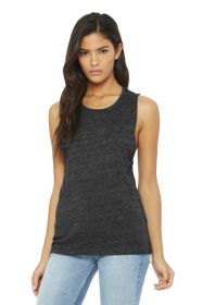 BELLA+CANVAS Women's Flowy Scoop Muscle Tank BC8803 (Color: Charcoal Black Slub, size: XL)