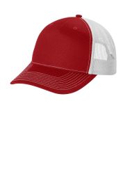 Port Authority Snapback Five-Panel Trucker Cap C115 (Color: Flame Red/ White, size: OSFA)
