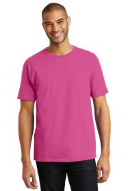 Hanes Authentic 100% Cotton T-Shirt 5250 (Color: Wow Pink, size: XL)
