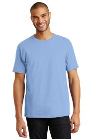Hanes Authentic 100% Cotton T-Shirt 5250 (Color: Light Blue, size: 3XL)