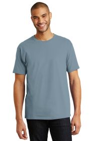 Hanes Authentic 100% Cotton T-Shirt 5250 (Color: Stonewashed Blue, size: M)